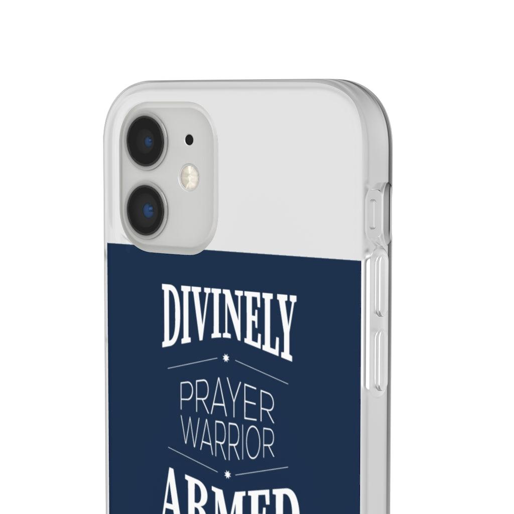 Divinely Armed Prayer Warrior Flexi Phone Case compatible with select IPhone & Samsung Galaxy Phones Printify