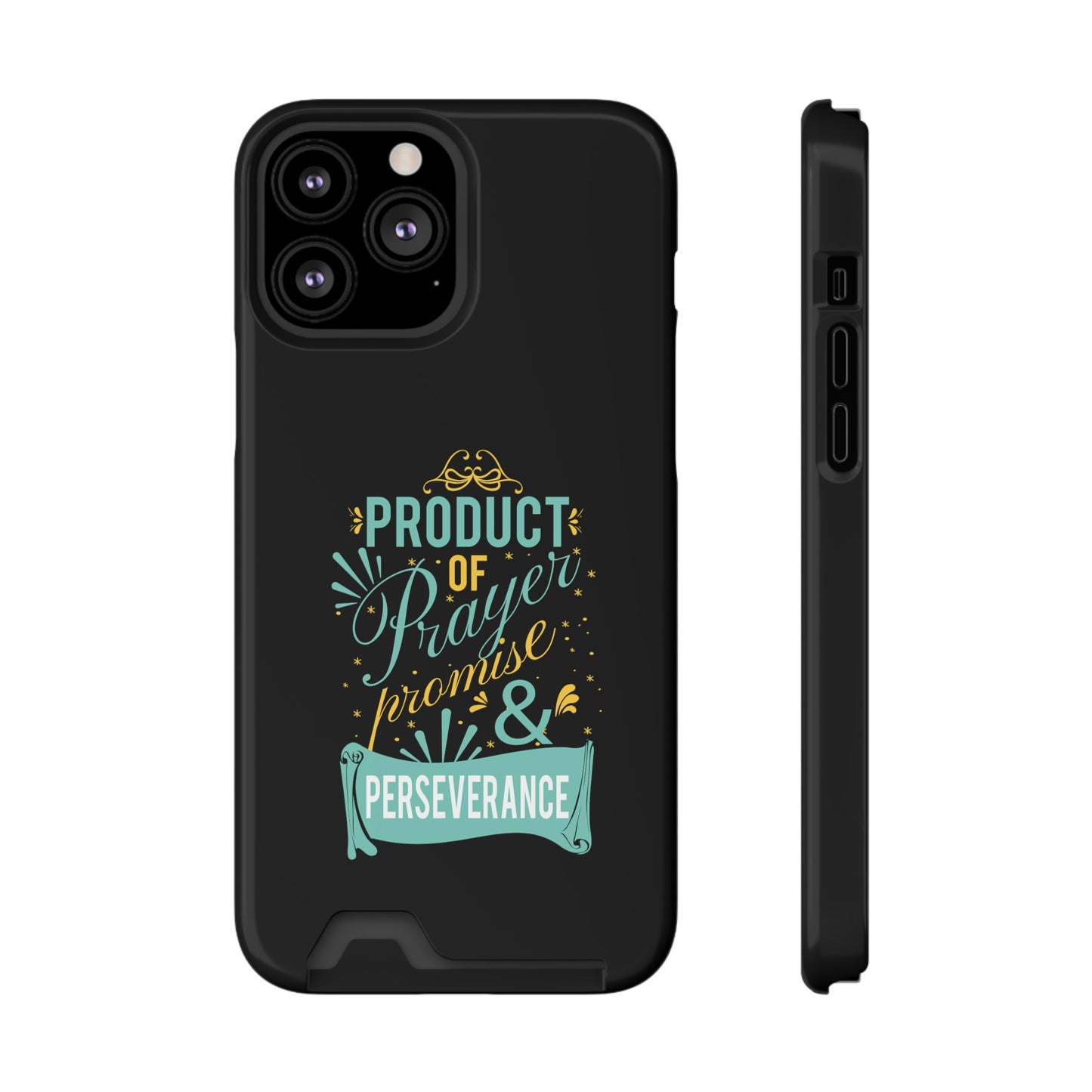 Product Of Prayer Promise And Perseverance Phone Case With Card Holder