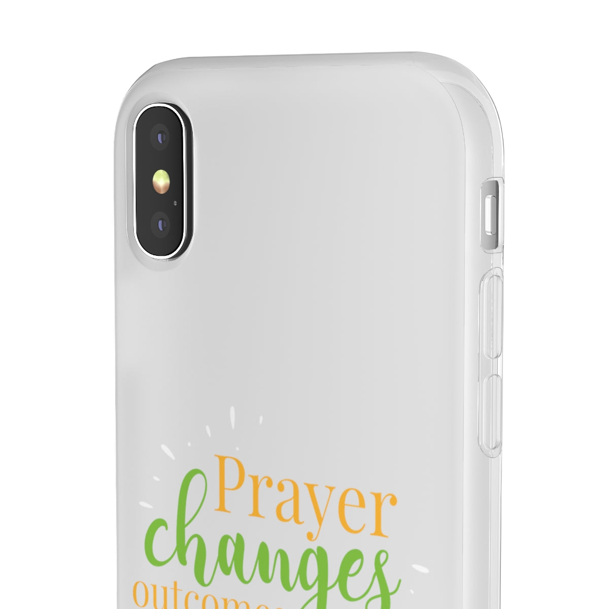 Prayer Changes Outcomes Flexi Phone Case compatible with select IPhone & Samsung Galaxy Phones Printify