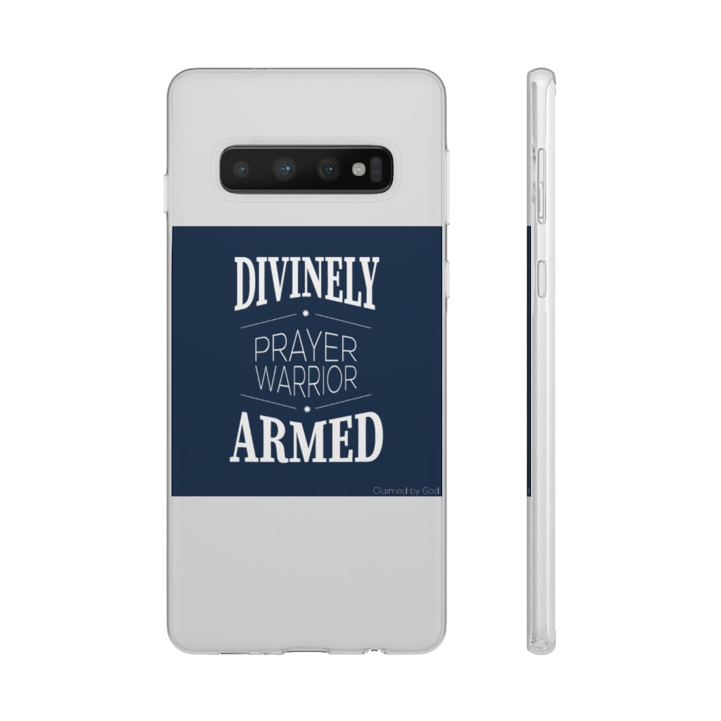 Divinely Armed Prayer Warrior Flexi Phone Case compatible with select IPhone & Samsung Galaxy Phones Printify