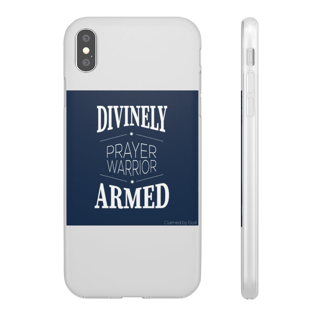 Divinely Armed Prayer Warrior Flexi Phone Case compatible with select IPhone & Samsung Galaxy Phones Printify