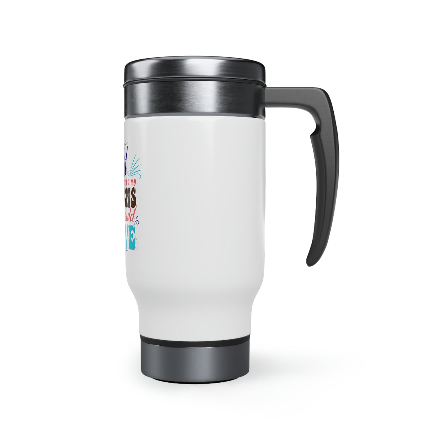 Christ Carried My Burdens So I Could Thrive Travel Mug with Handle, 14oz