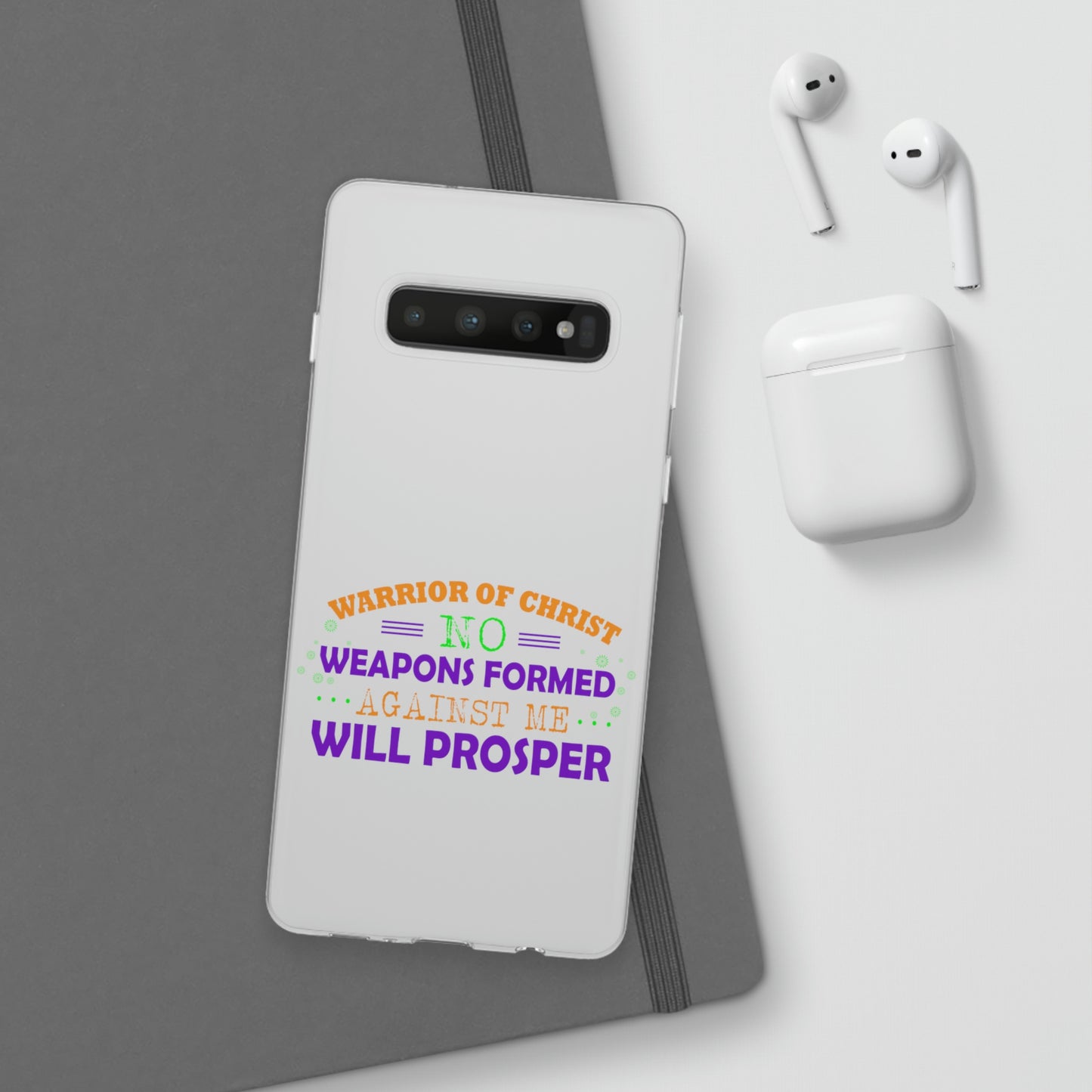 Warrior Of Christ No Weapons Formed Against Me Will Prosper Flexi Phone Case