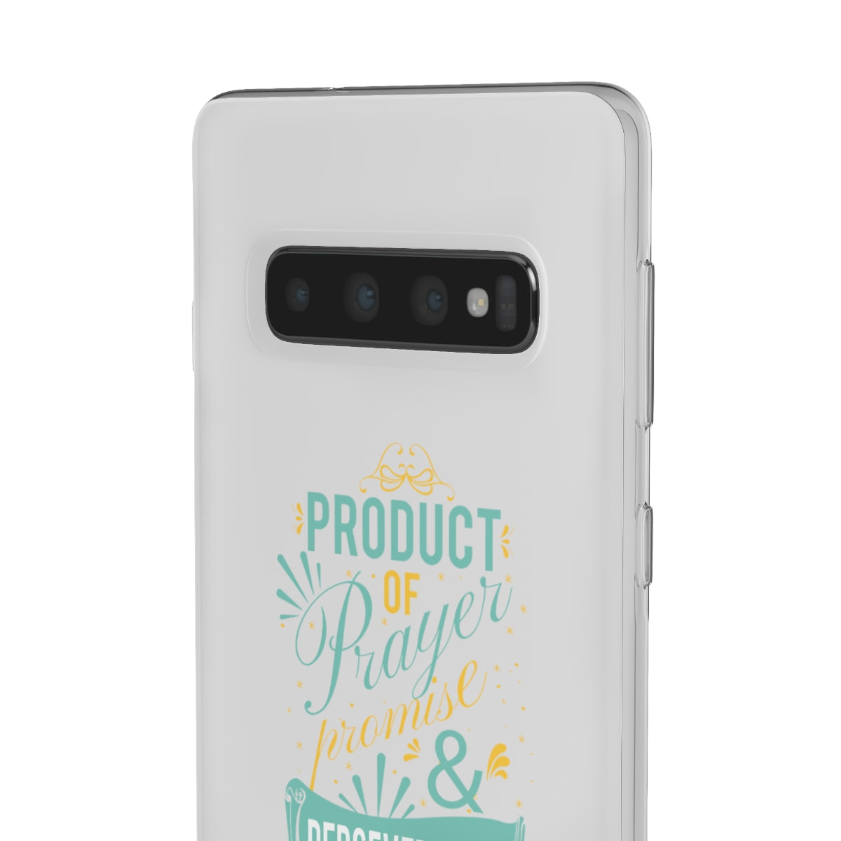 Product of Prayer Promise and Perseverance Flexi Phone Case. compatible with select IPhone & Samsung Galaxy Phones Printify