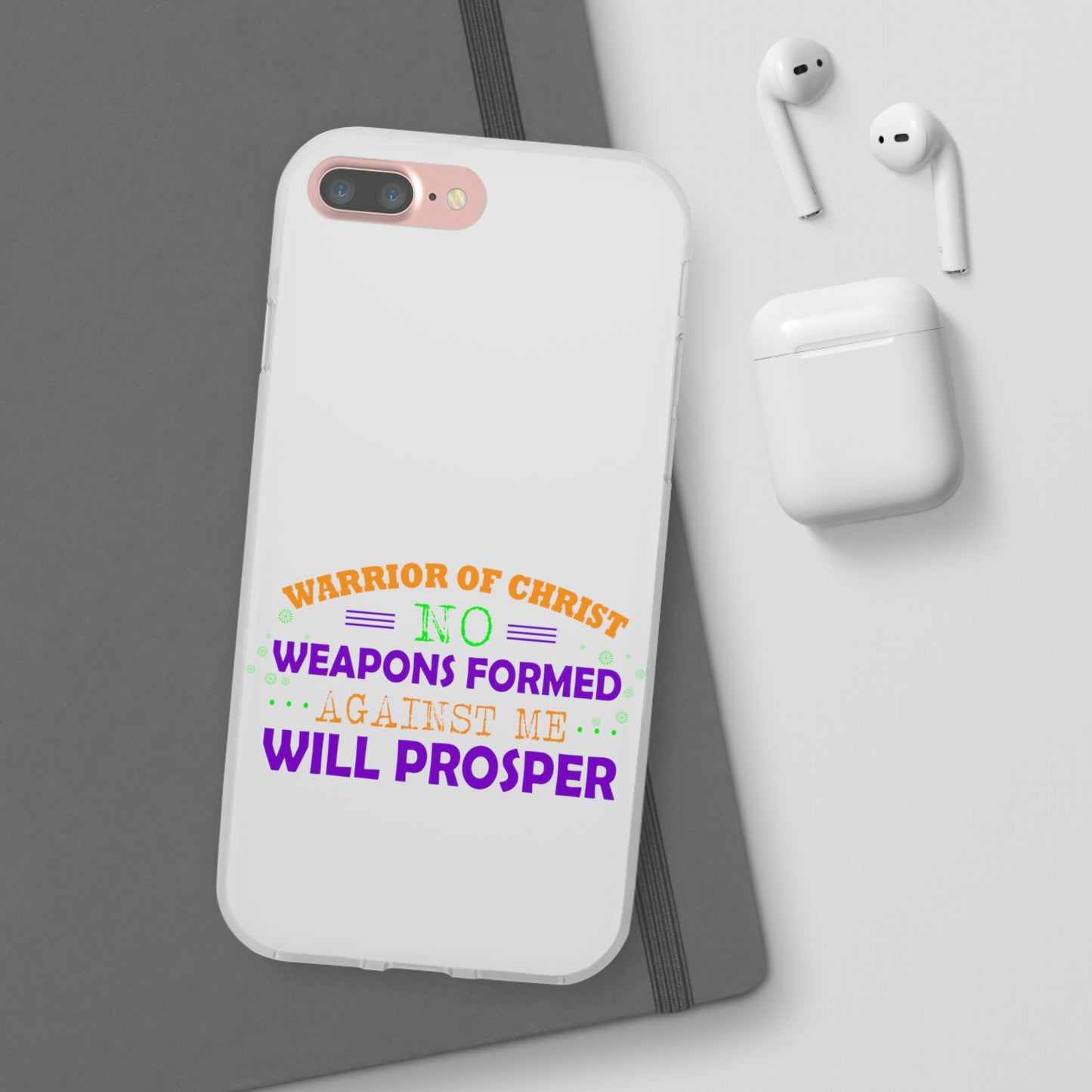 Warrior Of Christ No Weapons Formed Against Me Will Prosper Flexi Phone Case