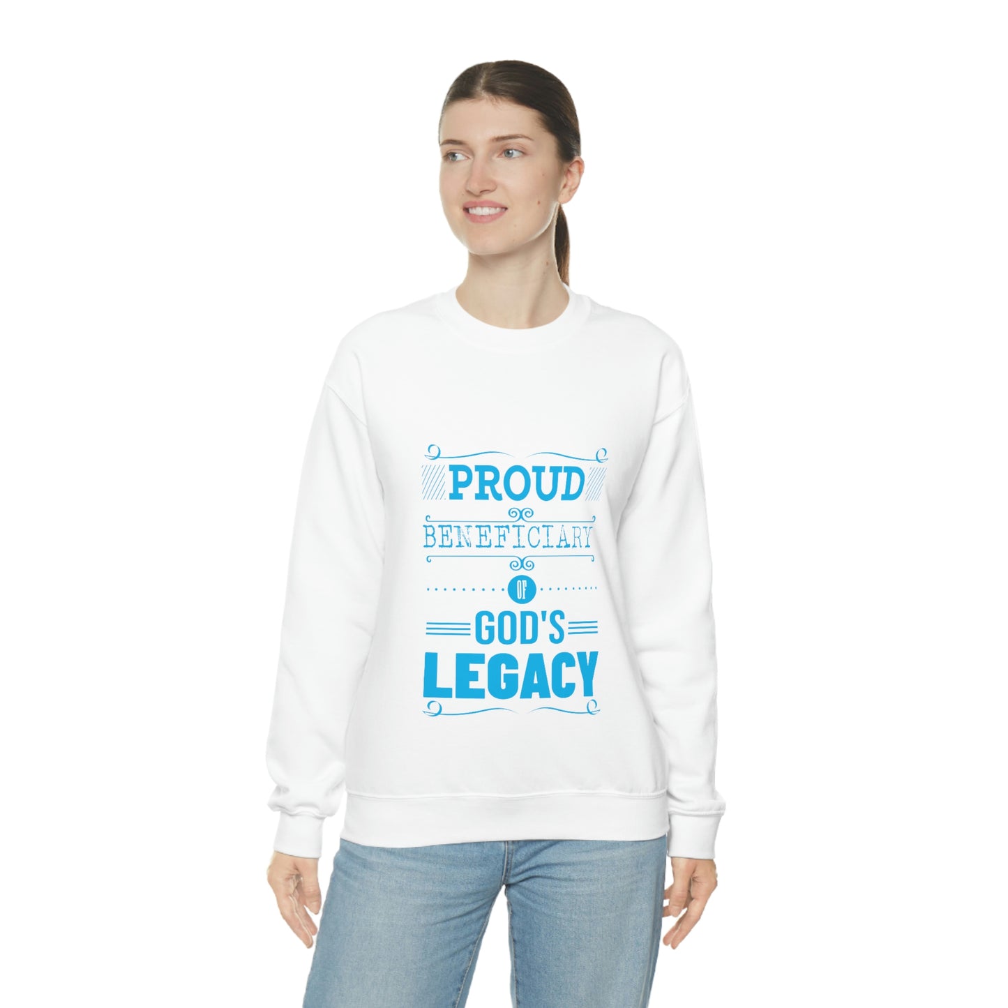 Proud Beneficiary Of God's Legacy Unisex Heavy Blend™ Crewneck Sweatshirt