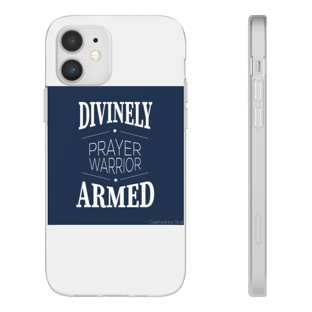 Divinely Armed Prayer Warrior Flexi Phone Case compatible with select IPhone & Samsung Galaxy Phones Printify