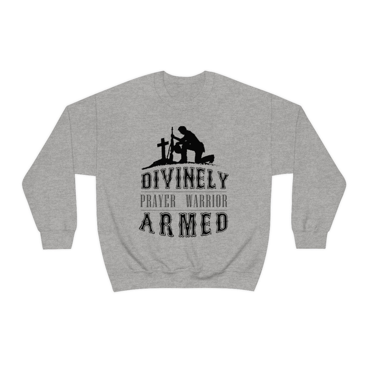 Divinely Armed Prayer Warrior Unisex Heavy Blend™ Crewneck Sweatshirt Printify