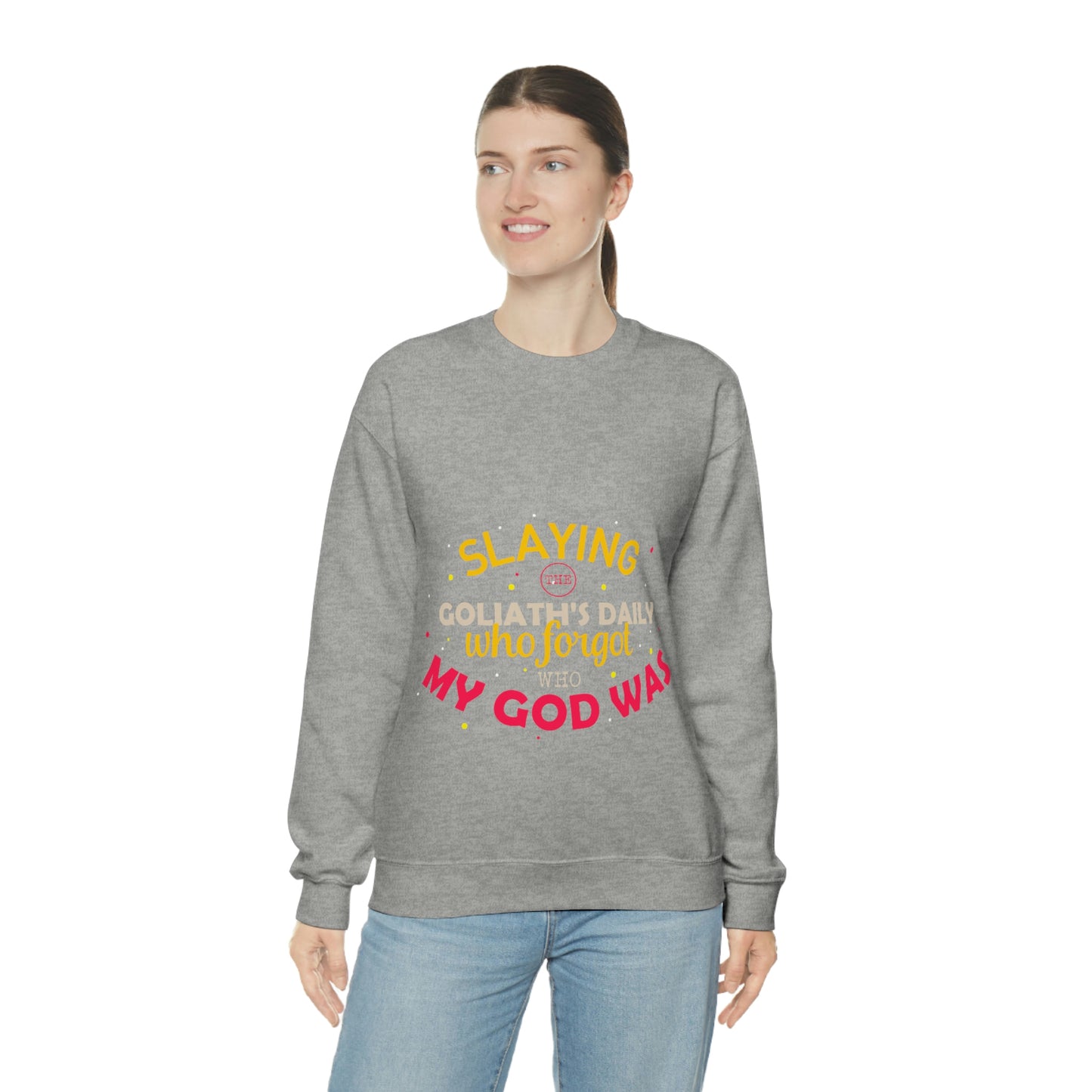 Slaying The Goliaths Daily Who Forgot Who My God Was Unisex Heavy Blend™ Crewneck Sweatshirt