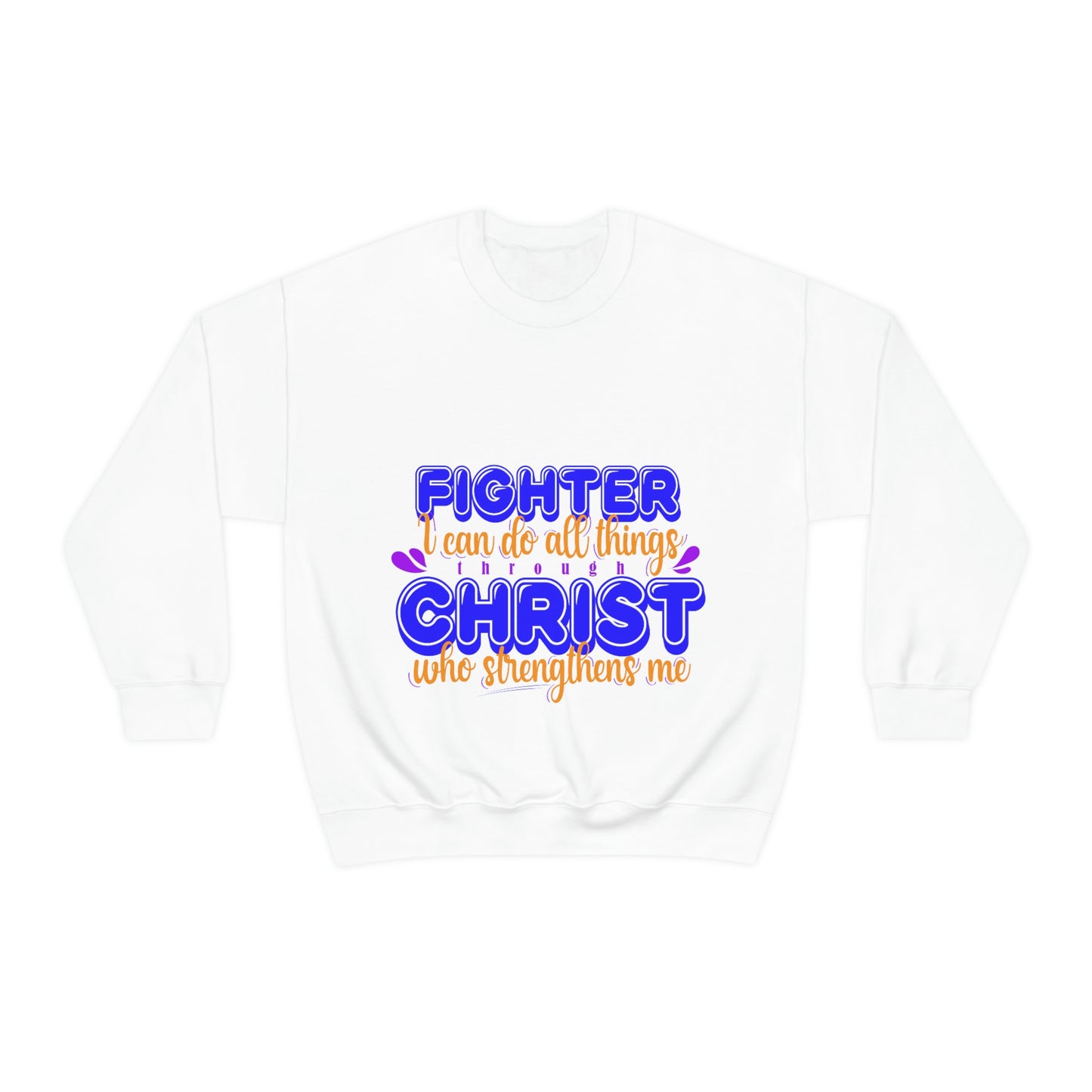 Fighter I Can Do All Things Through Christ Who Strengthens Me  Unisex Heavy Blend™ Crewneck Sweatshirt