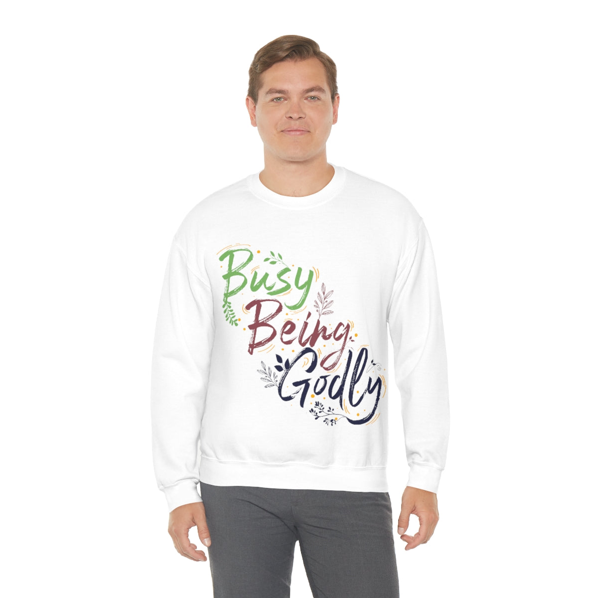 Busy Being Godly Unisex Heavy Blend™ Crewneck Sweatshirt Printify