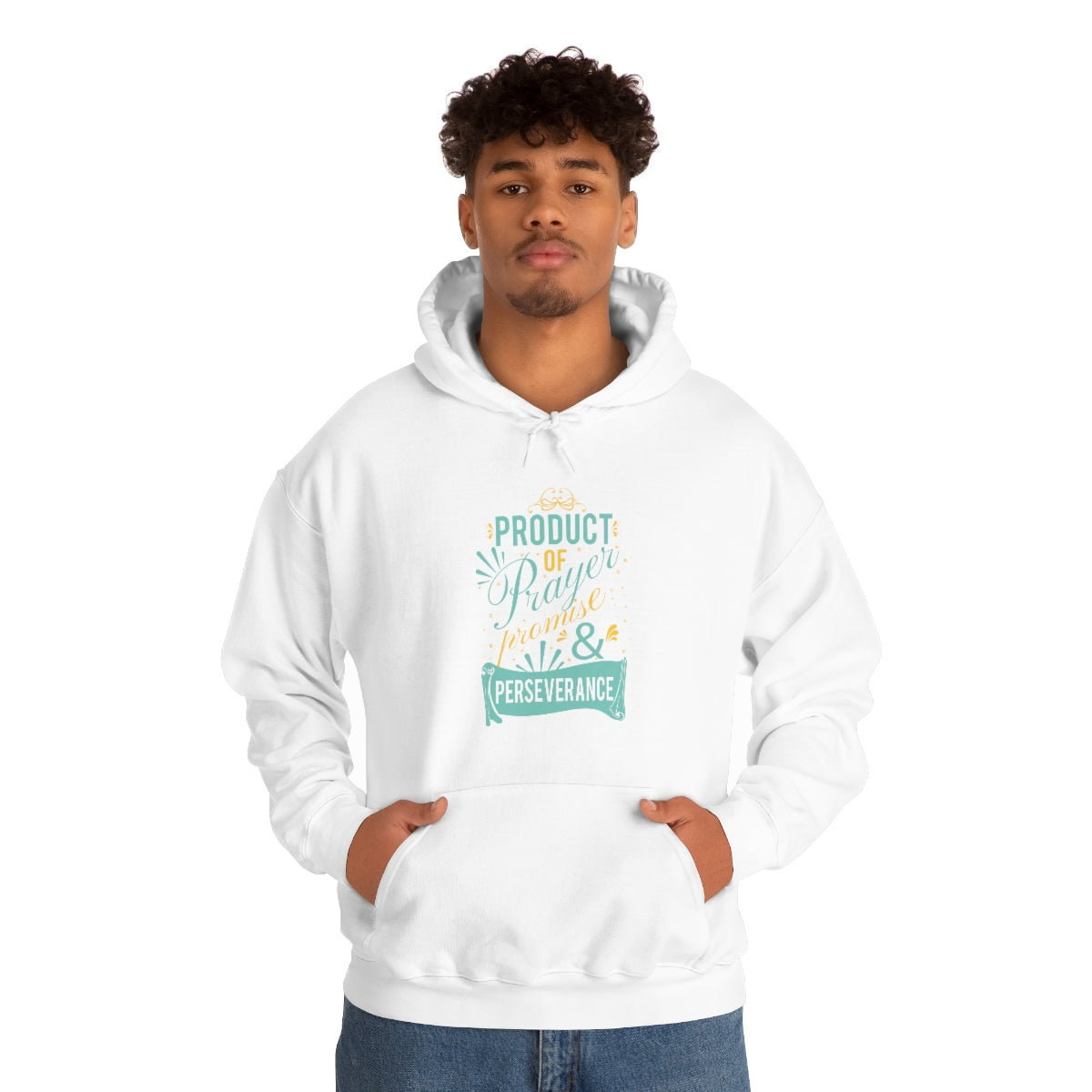 Product of Prayer, promise, and perseverance Unisex Hooded Sweatshirt Printify
