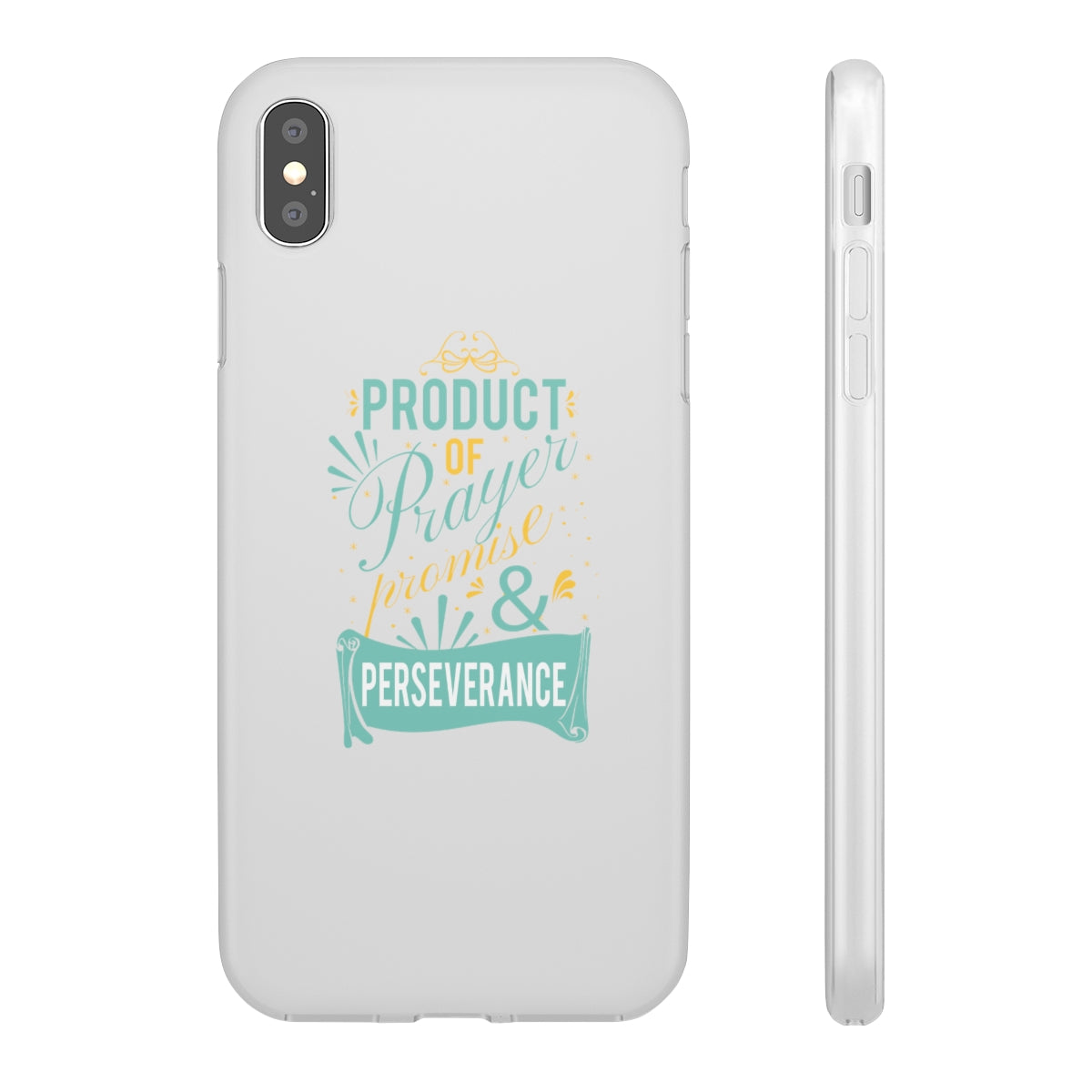 Product of Prayer Promise and Perseverance Flexi Phone Case. compatible with select IPhone & Samsung Galaxy Phones Printify