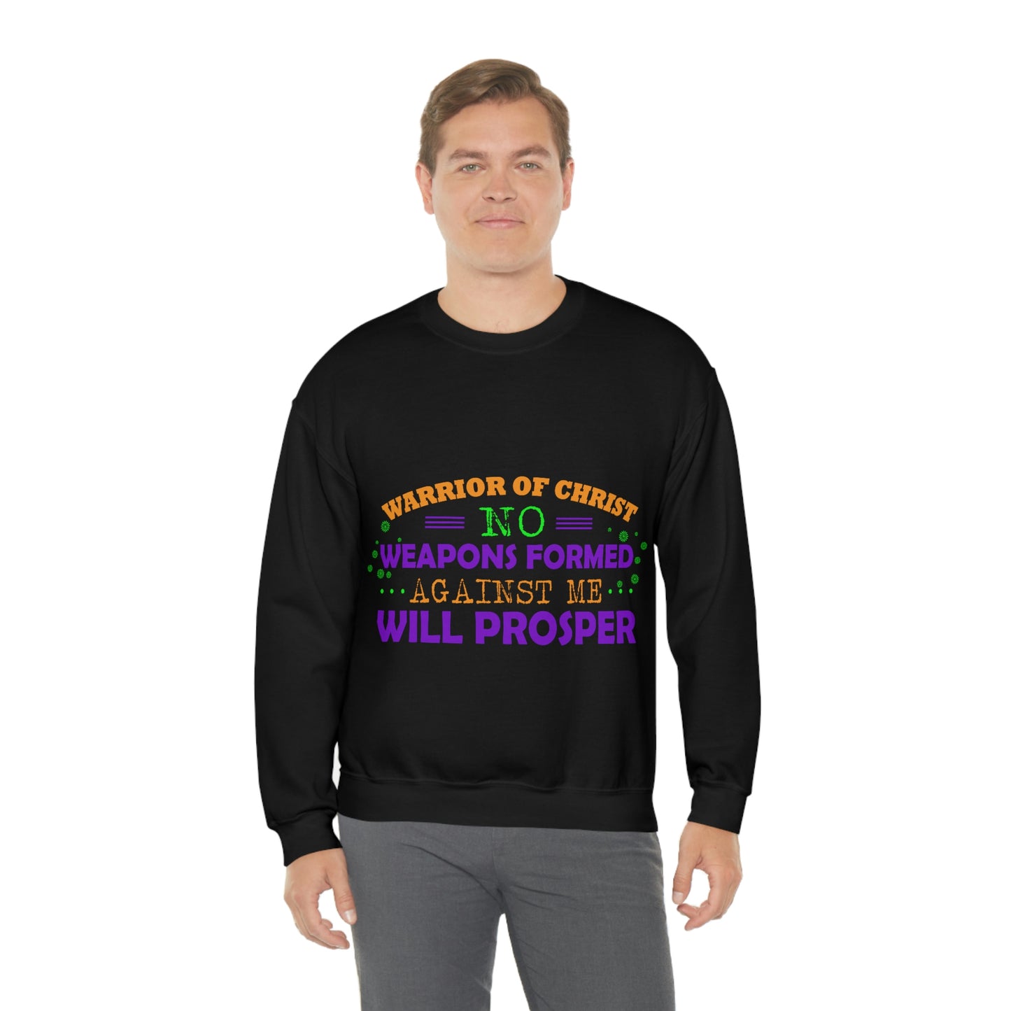 Warrior Of Christ No Weapons Formed Against Me Will Prosper Unisex Heavy Blend™ Crewneck Sweatshirt