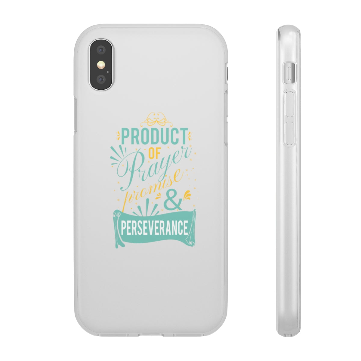 Product of Prayer Promise and Perseverance Flexi Phone Case. compatible with select IPhone & Samsung Galaxy Phones Printify