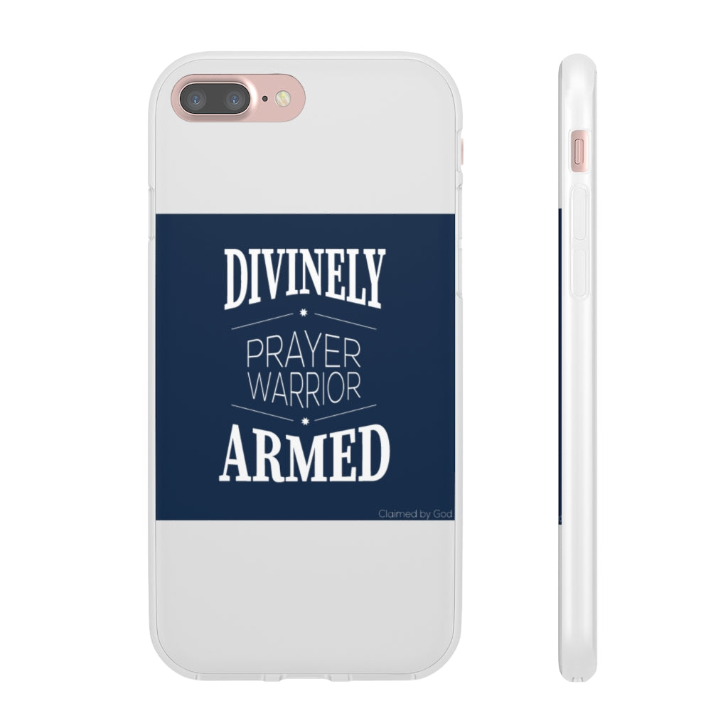 Divinely Armed Prayer Warrior Flexi Phone Case compatible with select IPhone & Samsung Galaxy Phones Printify