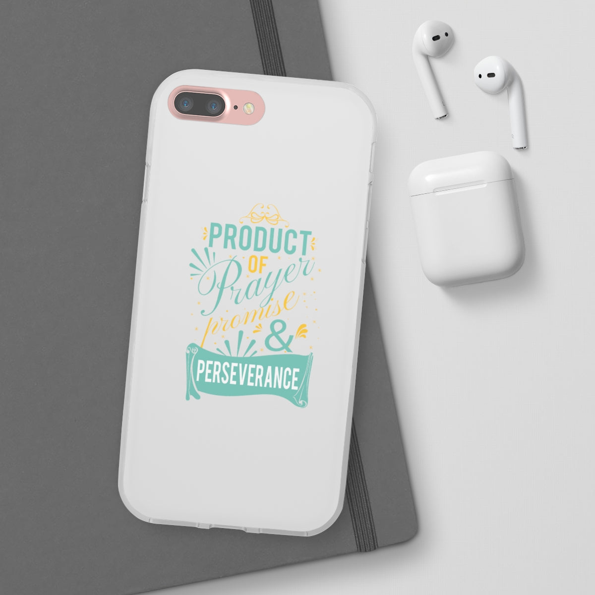 Product of Prayer Promise and Perseverance Flexi Phone Case. compatible with select IPhone & Samsung Galaxy Phones Printify