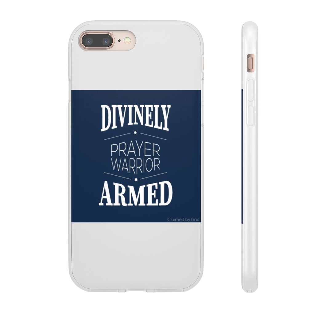 Divinely Armed Prayer Warrior Flexi Phone Case compatible with select IPhone & Samsung Galaxy Phones Printify