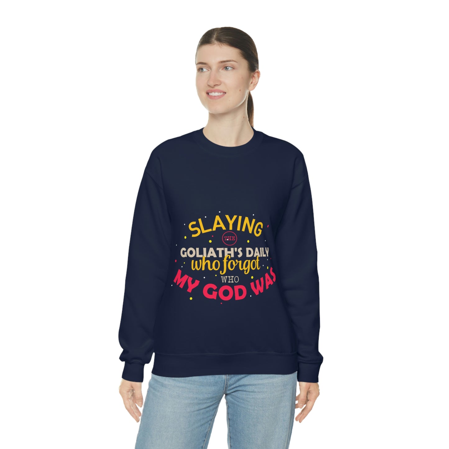 Slaying The Goliaths Daily Who Forgot Who My God Was Unisex Heavy Blend™ Crewneck Sweatshirt