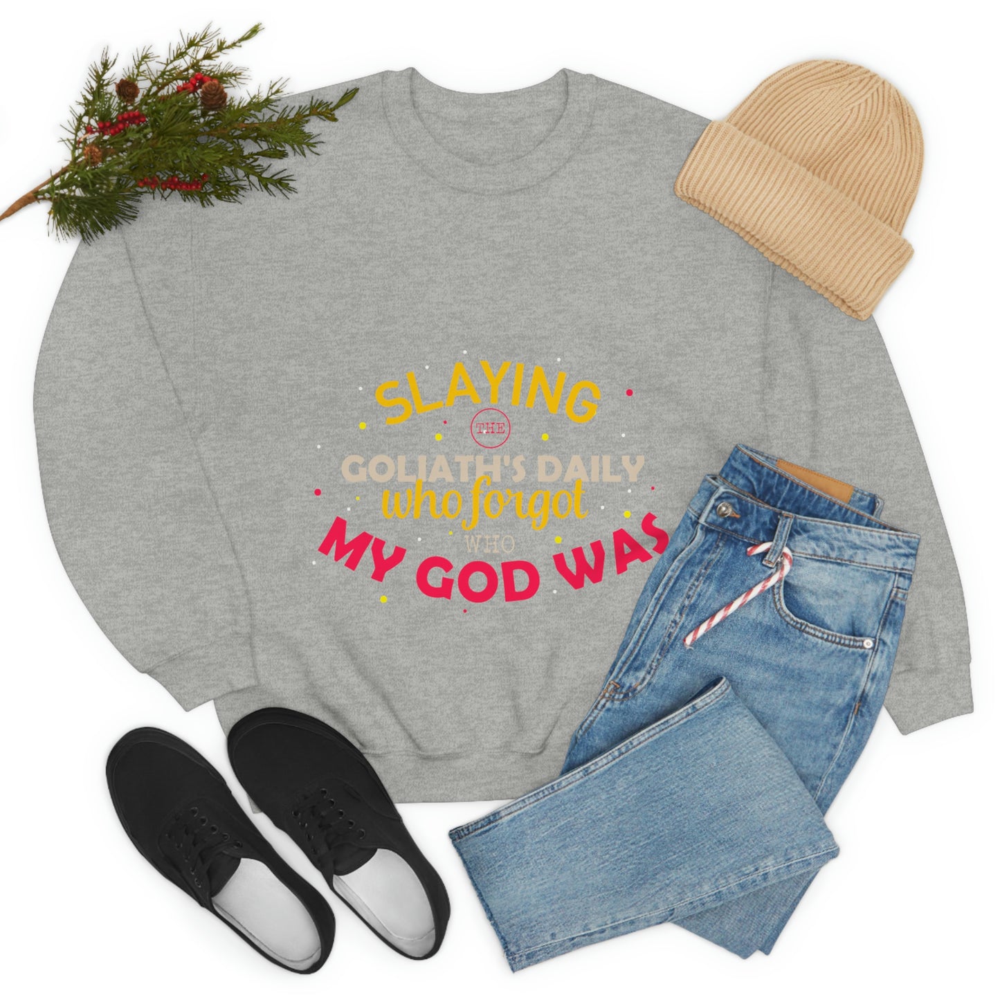 Slaying The Goliaths Daily Who Forgot Who My God Was Unisex Heavy Blend™ Crewneck Sweatshirt