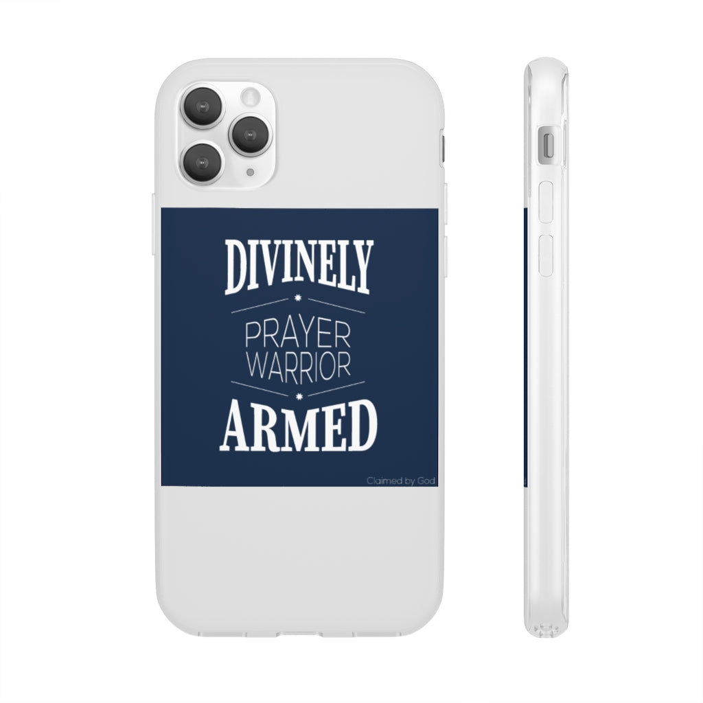 Divinely Armed Prayer Warrior Flexi Phone Case compatible with select IPhone & Samsung Galaxy Phones Printify