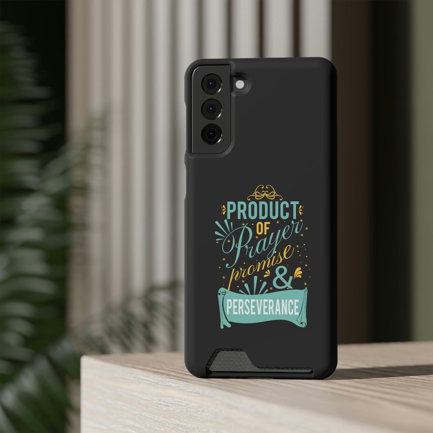 Product Of Prayer Promise And Perseverance Phone Case With Card Holder